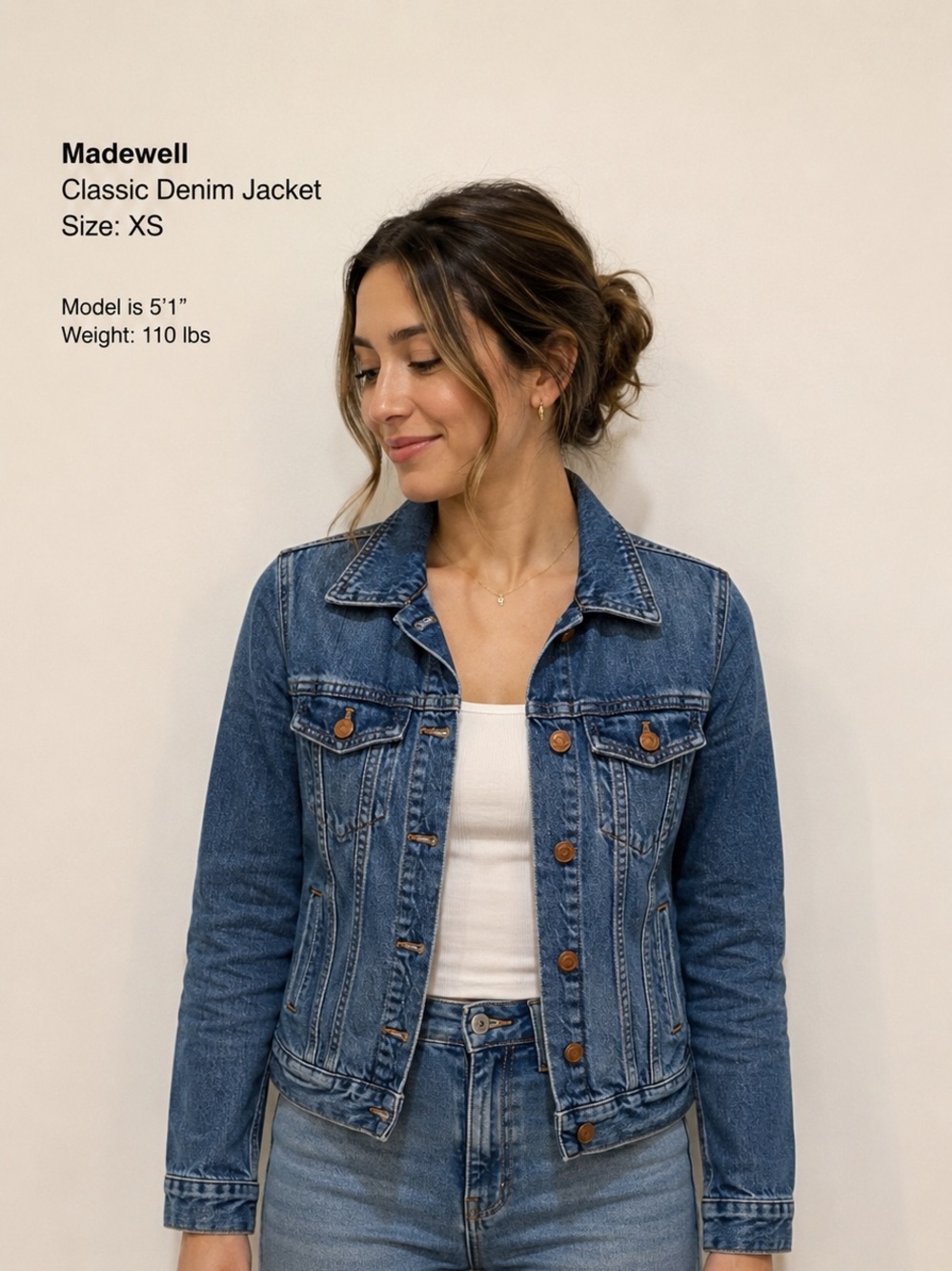 Madewell Medium Blue Denim Trucker Jacket XS - Picture 1 of 8